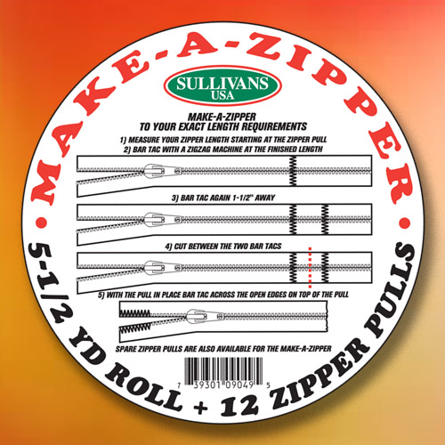 Heavy Duty Make-A-Zipper in 10 colors - Sullivans USA